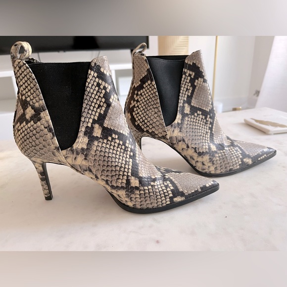 Zara Snakeskin Leather Boots - Picture 4 of 5